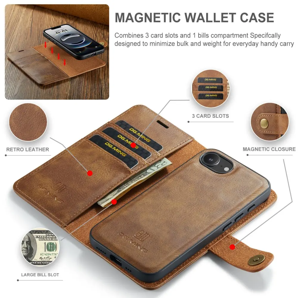 Magnet Wallet iPhone 17e Cognac