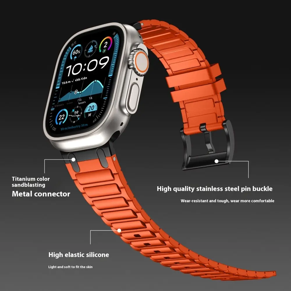 Tough Silicone Strap Apple Watch Series 12 47mm Gul
