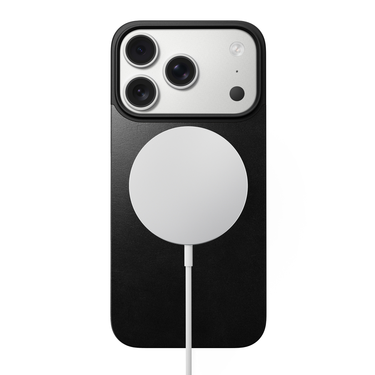 Nomad iPhone 17 Pro Magnetic Leather Back Black