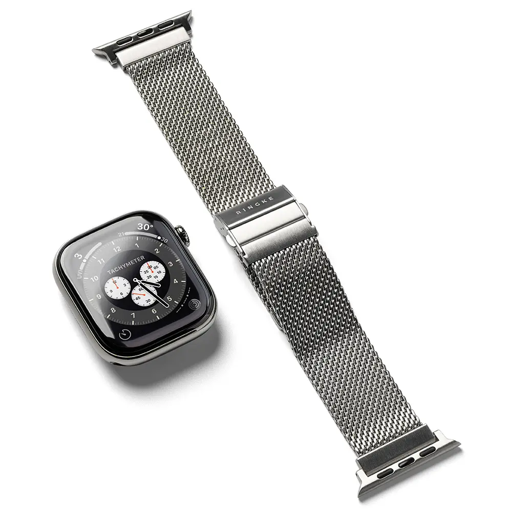 Metal One Mesh Reim Apple Watch Series 7 45mm Sølv