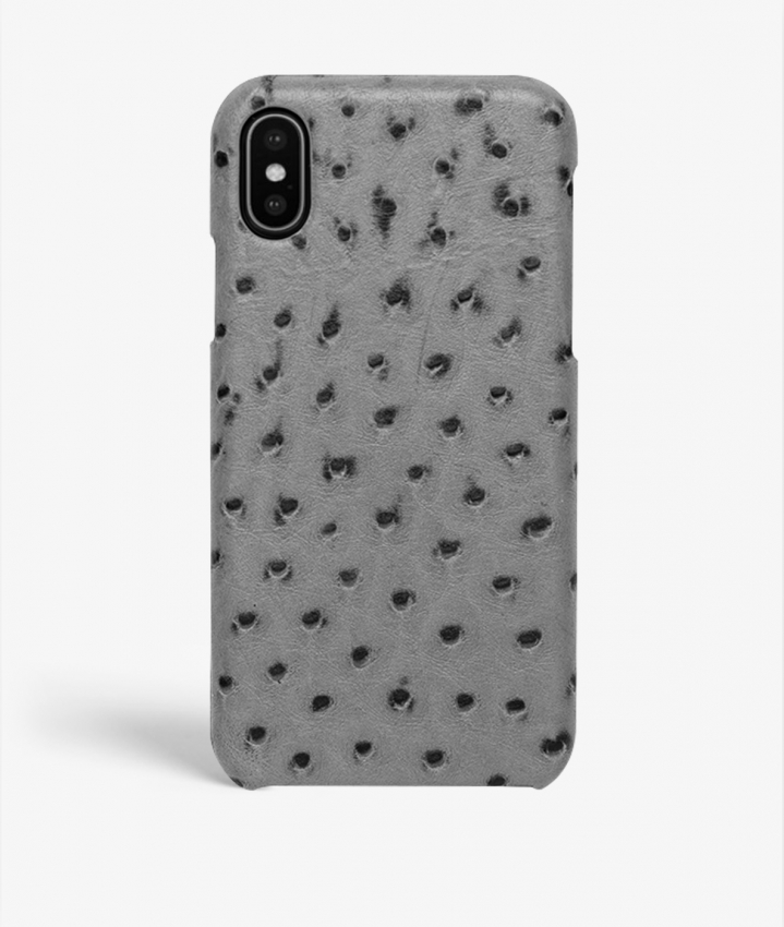 The Case Factory iPhone X/XS Deksel Ostrich Grå