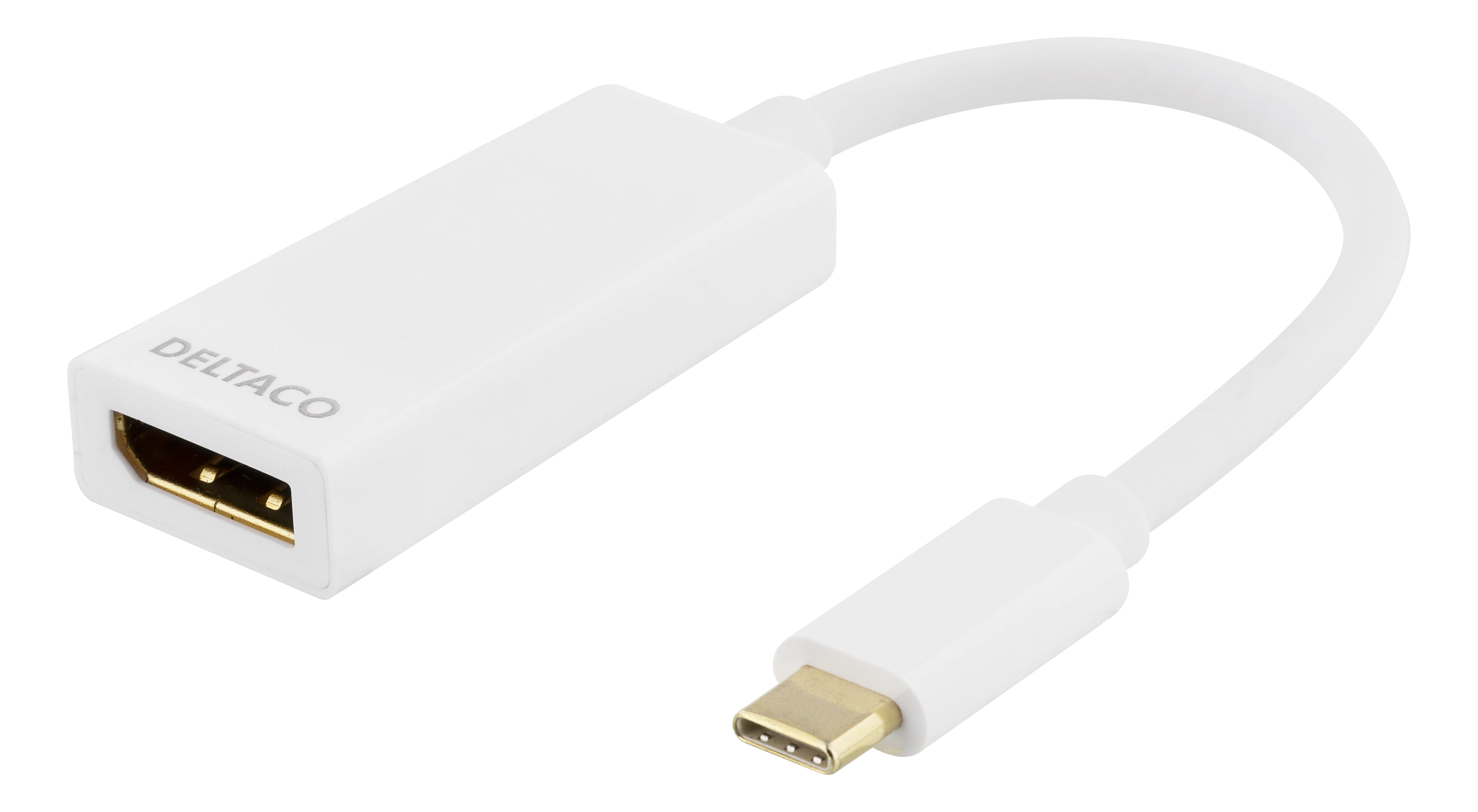 Deltaco USB-C til DisplayPort-adapter hvit