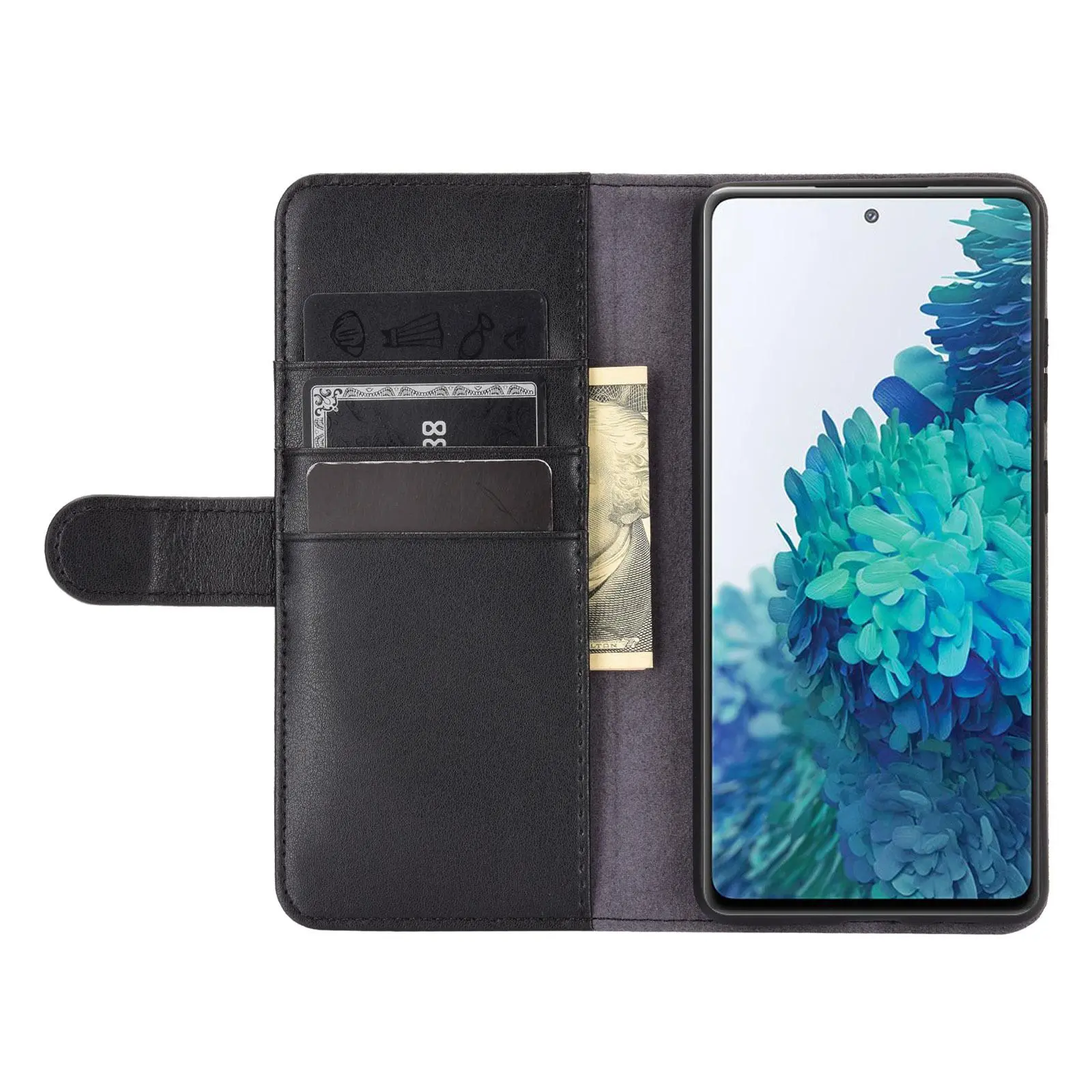 Äkta Läderfodral Samsung Galaxy S20 FE Svart