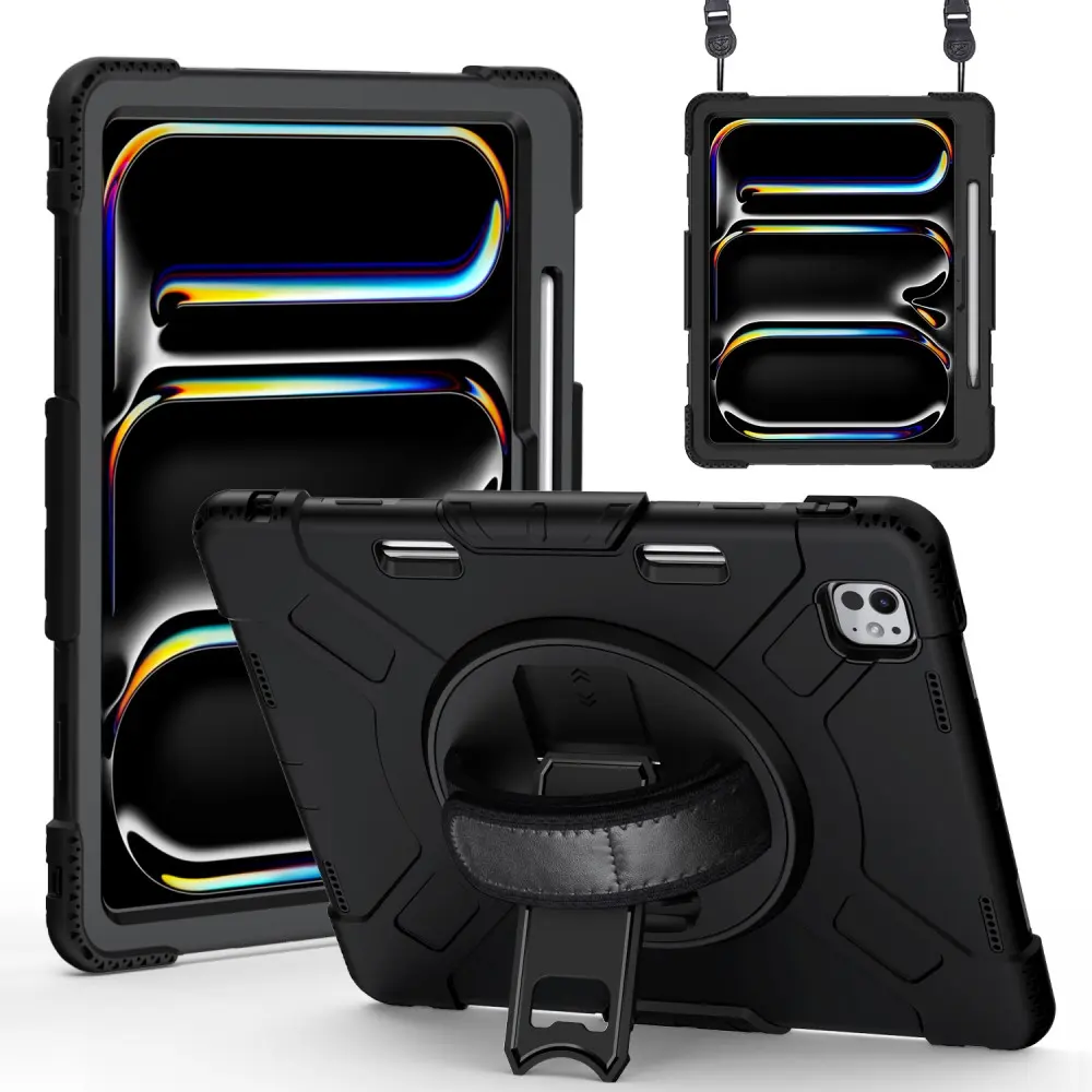 Stødsikker Hybridcover med skulderrem Apple iPad Pro 13 8th Gen (2025) Sort