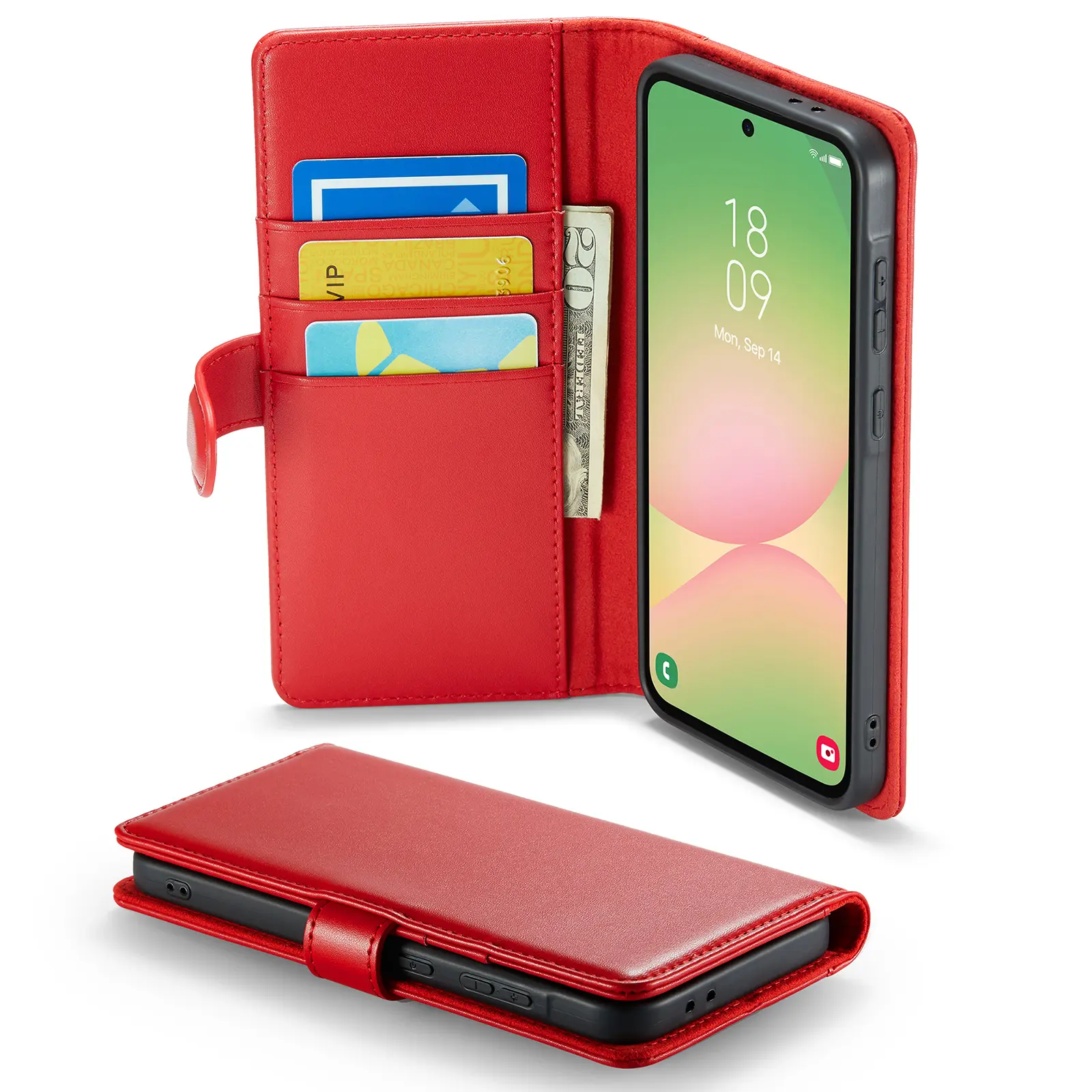 Ægte Læderetui Samsung Galaxy A56 Rød