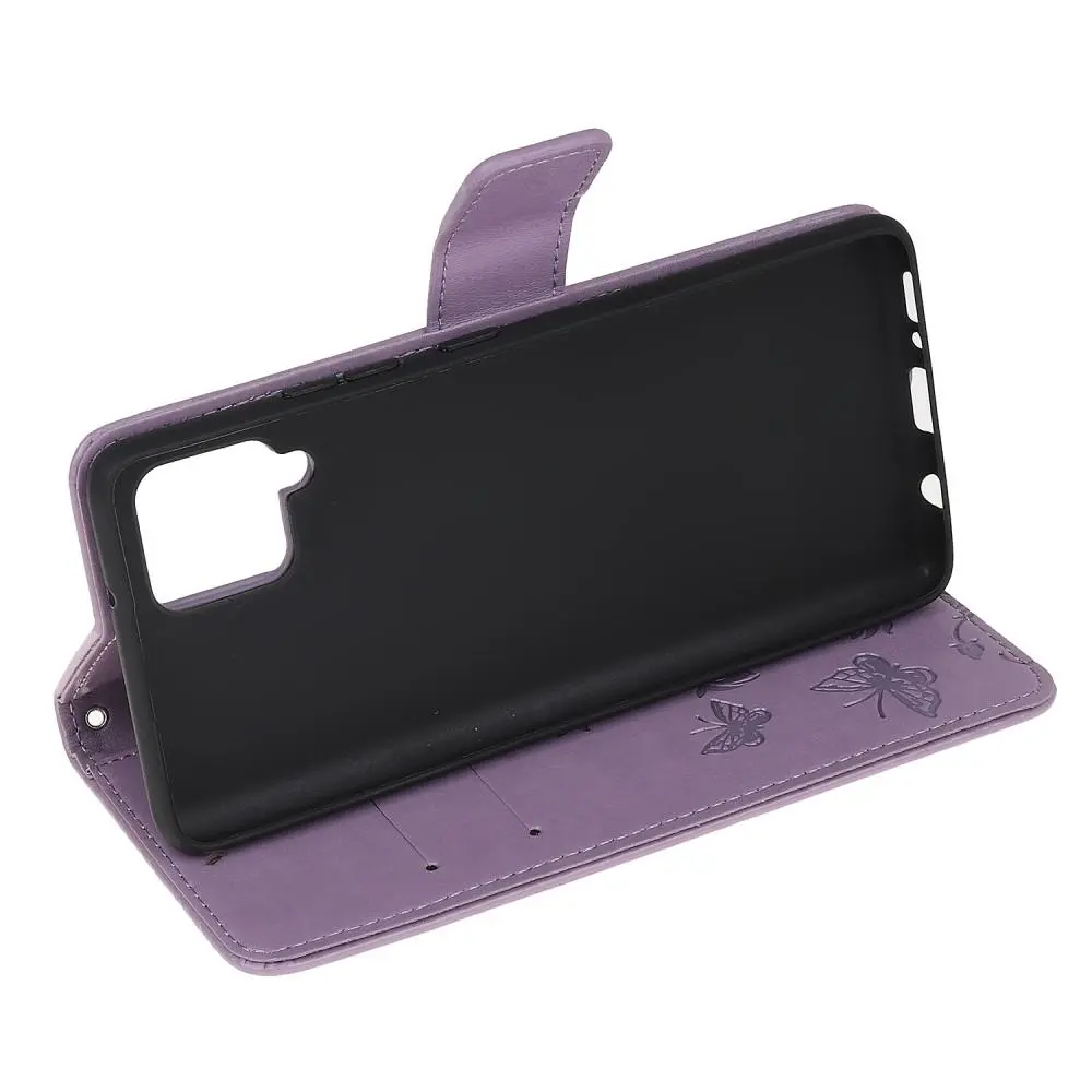Läderfodral Fjärilar Samsung Galaxy A42 Lila