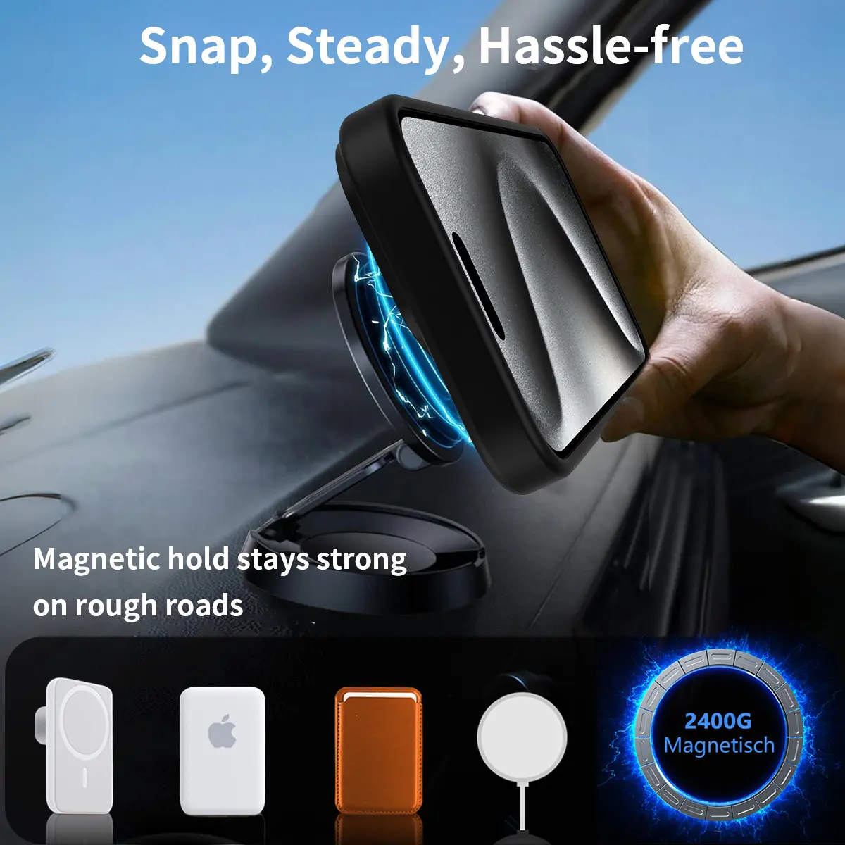 Magnetiskt Skal med Ställ iPhone 15 Pro Svart