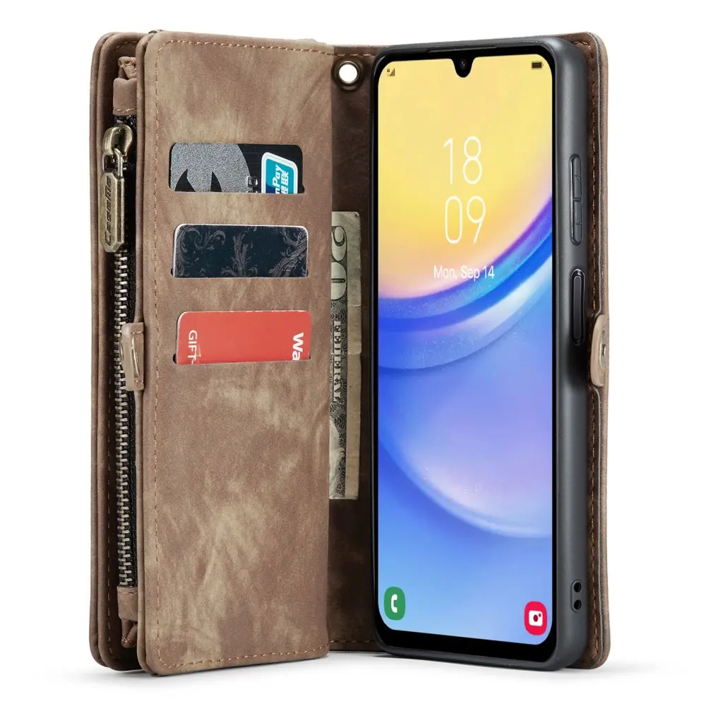Multi-slot Plånboksfodral Samsung Galaxy A05s Brun