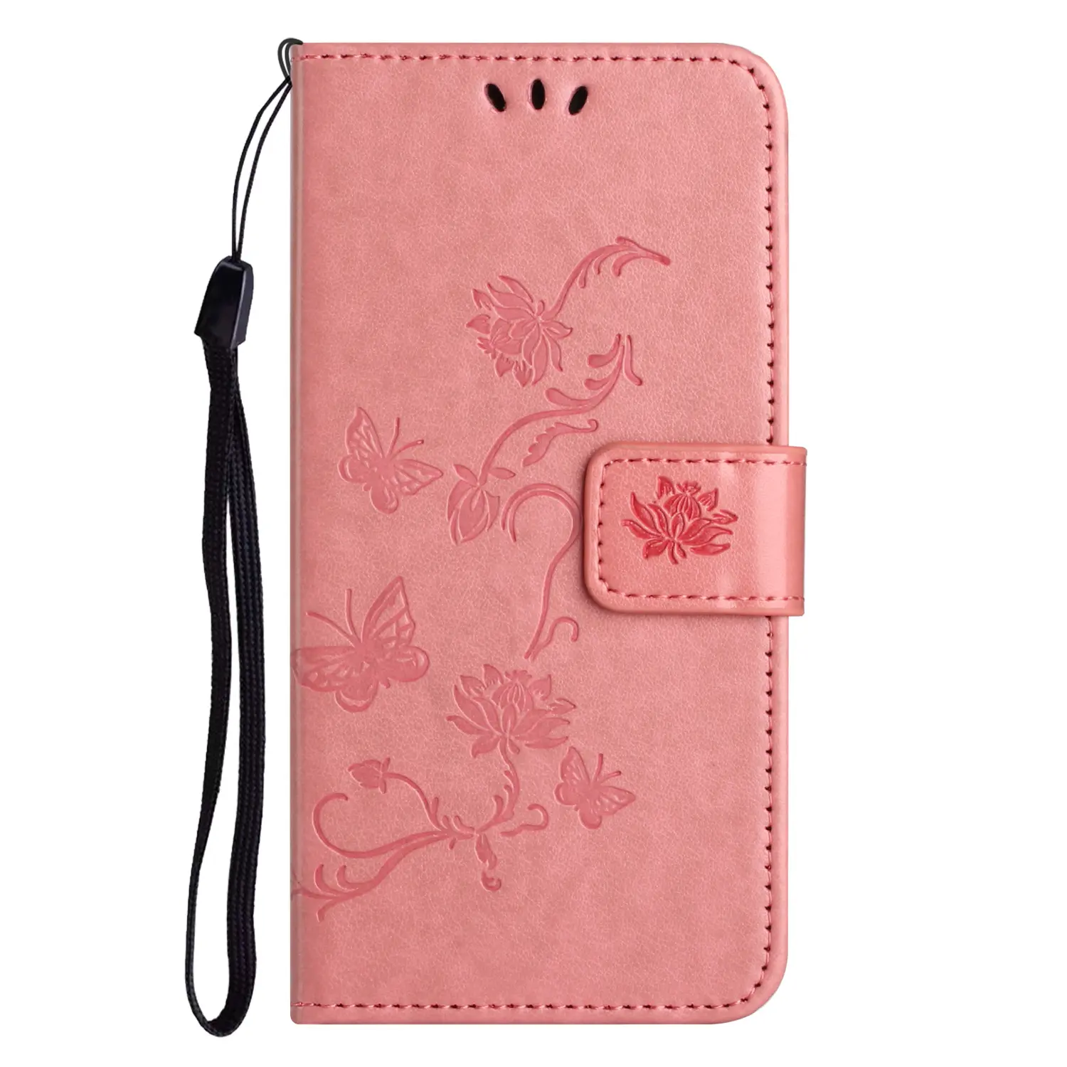 Läderfodral Fjärilar Motorola Moto G77 Rosa