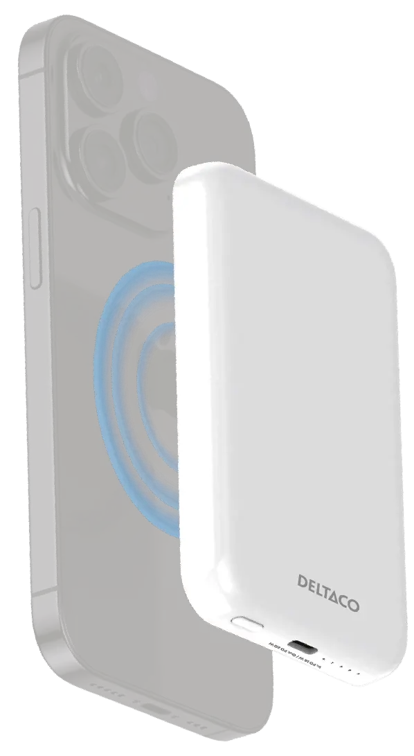 Magnetisk trådlös powerbank PD 20W 5000 mAh Vit