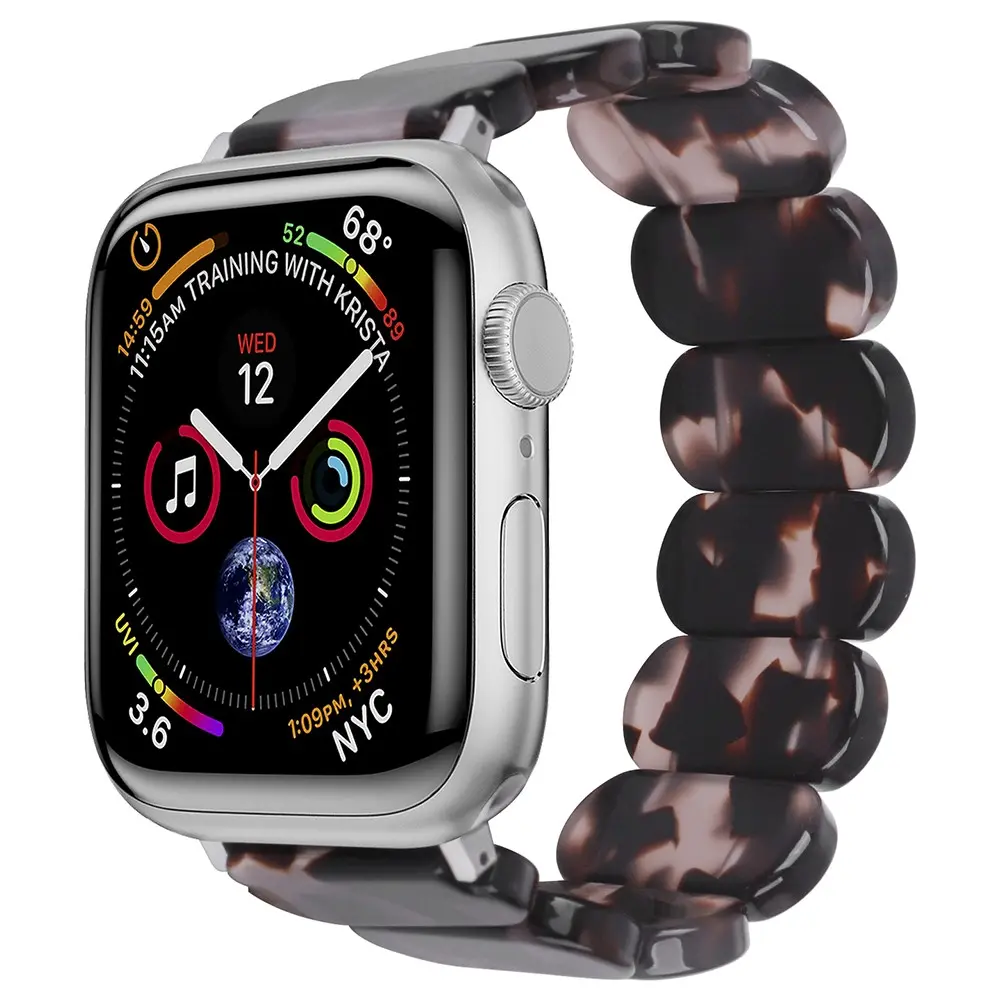 Elastiskt resinarmband Apple Watch Series 12 43mm svart/grå